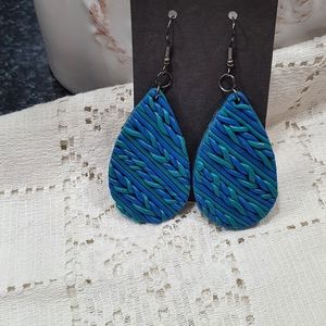 Handmade clay dangle earrings
